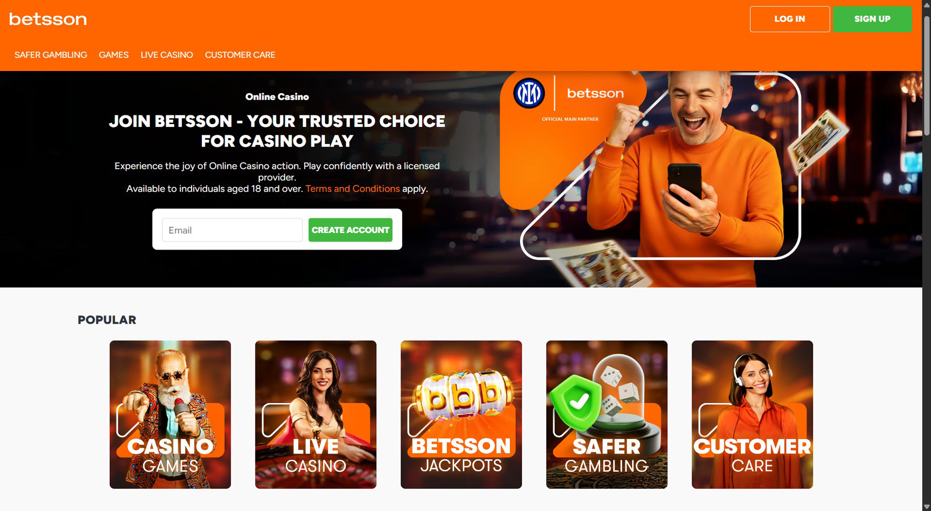 3. Betsson Casino – Forte valeur du casino en ligne